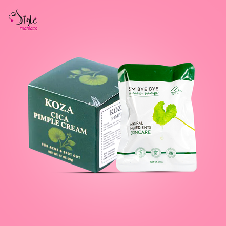 SM Bye Bye Acne Soap & Koza Cica Pimple Cream Combo - Style Maniacs