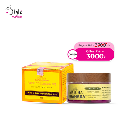 Face Collagen X3 Cream & Matcha Thanaka Pack Combo