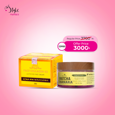 Face Collagen X3 Cream & Matcha Thanaka Pack Combo