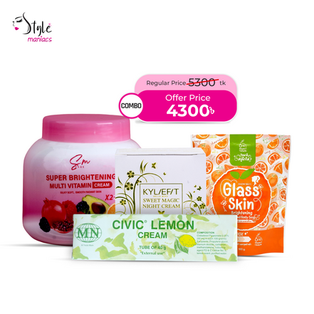 Sweet Magic Cream, Civic Lemon Cream, SM Multivitamin Moisturizer & Glass Skin Soap Combo