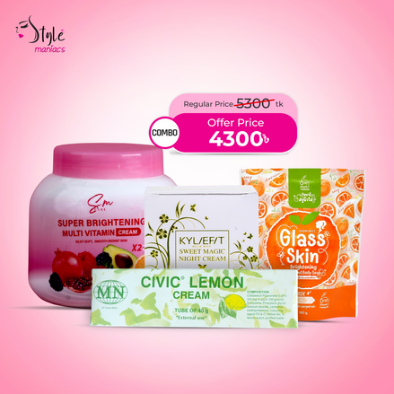 Sweet Magic Cream, Civic Lemon Cream, SM Multivitamin Moisturizer & Glass Skin Soap Combo