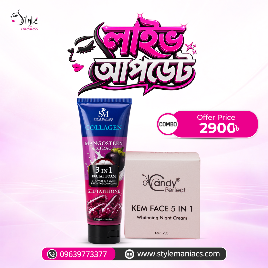 Candy night cream & Sm mangosteen Facewash Combo