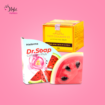 Face Collagen X3 Night Cream & Maderma Dr. Soap Collagen Plus Combo - Style Maniacs