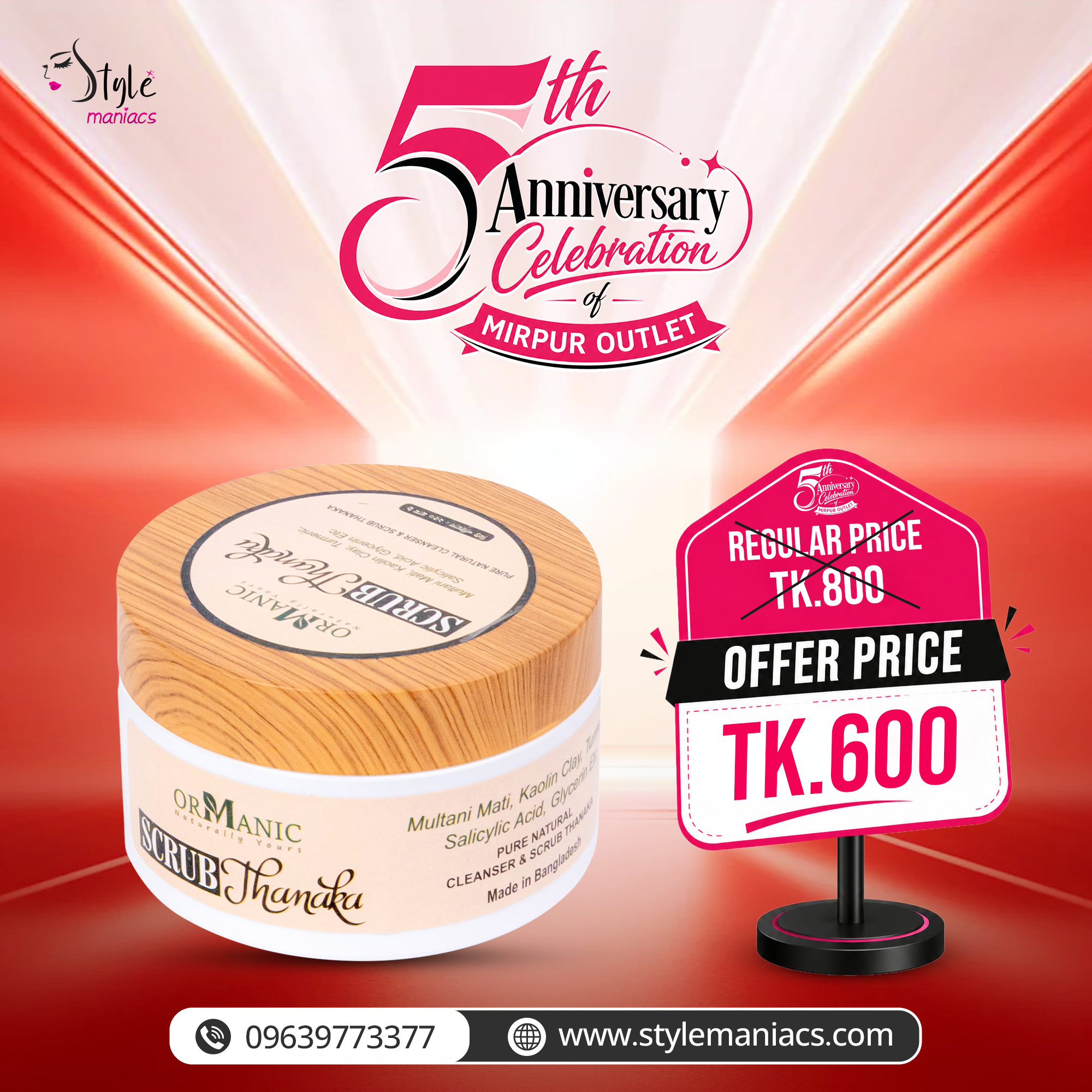 ORMANIC SCRUB THANAKA FACEPACK - Style Maniacs