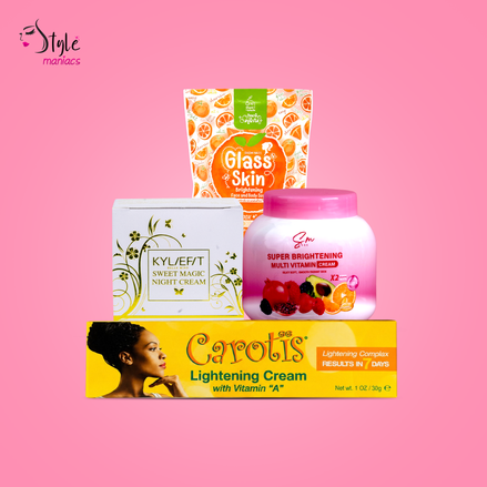Sweet Magic Night Cream, Carotis Cream, SM Multivitamin Moisturizer & 10x Glass Skin Soap Combo