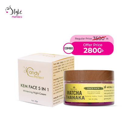 Candy Perfect Night Cream & Matcha Thanaka Pack Combo