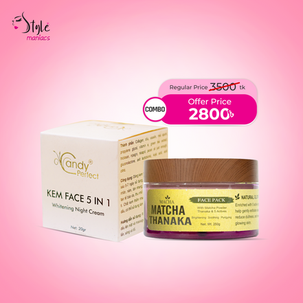 Candy Perfect Night Cream & Matcha Thanaka Pack Combo