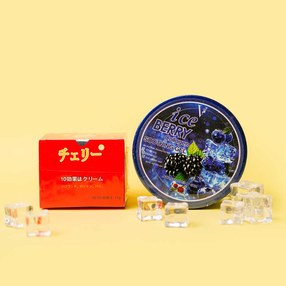 Japan Laser Cream & Ice Berry Collagen Gel Combo