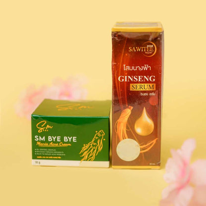 Ginseng Serum & SM Bye Medicated Acne Cream Combo