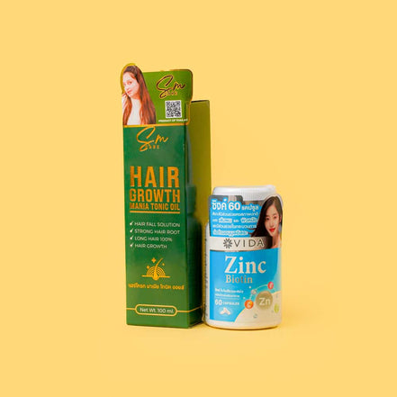 SM Mania Tonic Hair Oil & Zinc Biotin Capsule Combo