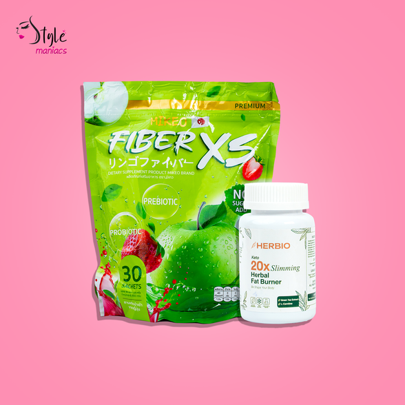 HERBIO Keto 20X Slimming Fat Burner & MIKEO Fiber XS Probiotic Combo - Style Maniacs