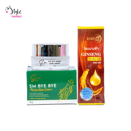 Ginseng Serum & SM Bye Medicated Acne Cream Combo