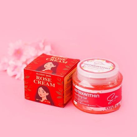 Glossy Rose Night Cream & Astaxanthin Soothing Gel Combo