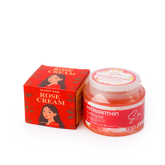 Glossy Rose Night Cream & Astaxanthin Soothing Gel Combo