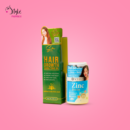 SM Mania Tonic Hair Oil & Zinc Biotin Capsule Combo