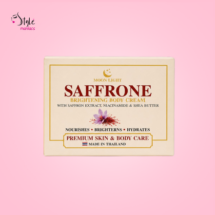 Moon Light Saffrone Brightening Body Cream 250g box with saffron extract niacinamide and shea butter, price in Bangladesh