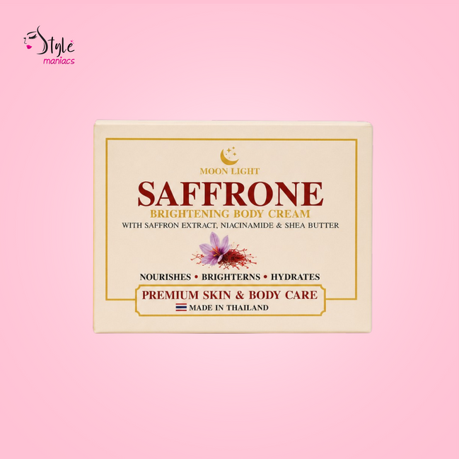 Moon Light Saffrone Brightening Body Cream 250g box with saffron extract niacinamide and shea butter, price in Bangladesh