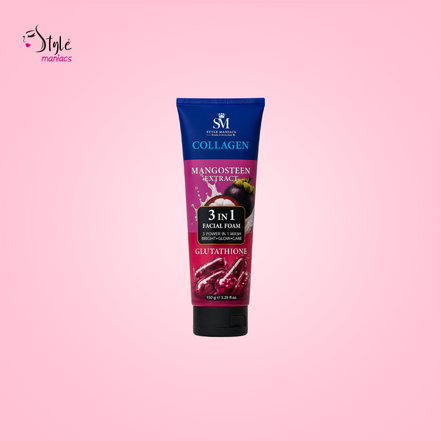 SM Mangosteen Collagen Glutathione 3 in 1 Facial Foam 150g tube by Style Maniacs, price in Bangladesh