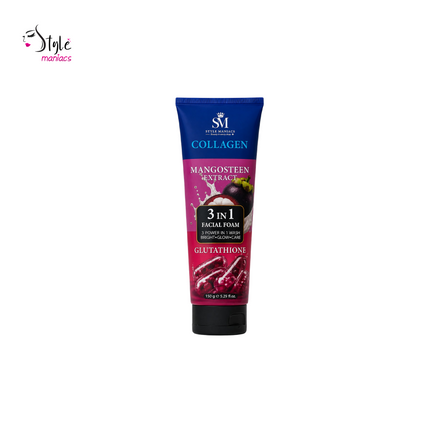SM Mangosteen 3 in 1 Facial Foam 150g brightening face wash with mangosteen extract, Style Maniacs Bangladesh