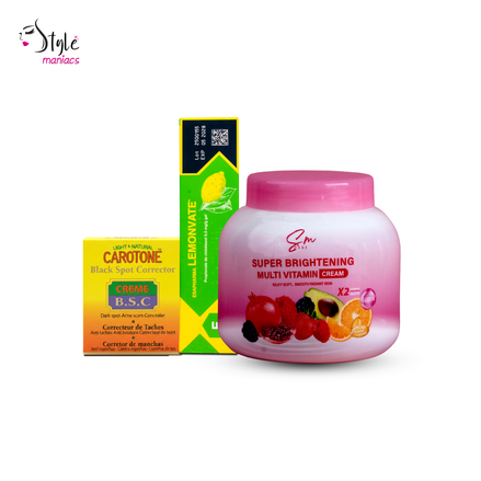 Super multivitamin cream + lemonvate + Carotone Combo