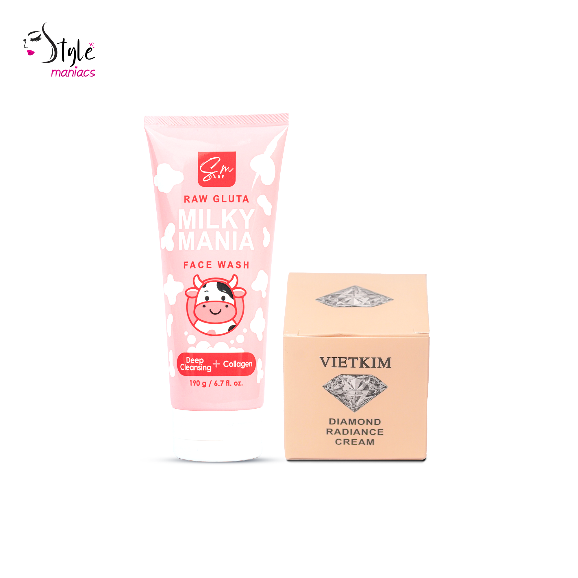 Sm Milky mania facewash and Vietkim diamond cream