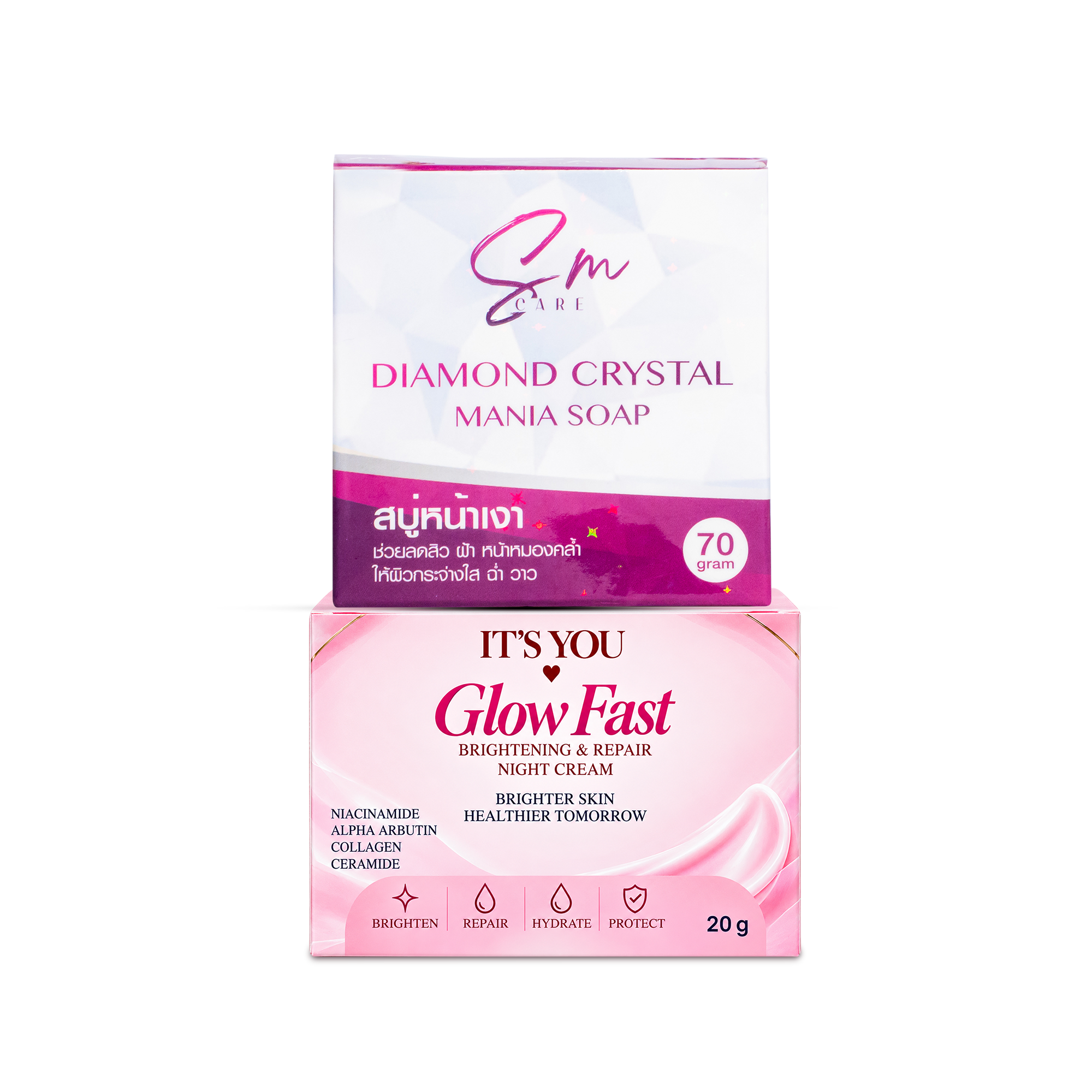 Glow Fast Night Cream & SM Diamond Soap
