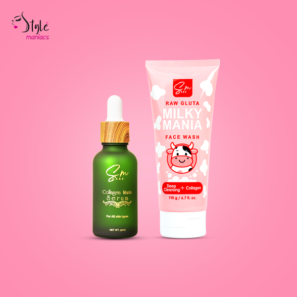 SM Raw Gluta Milky Mania Face Wash & SM Serum
