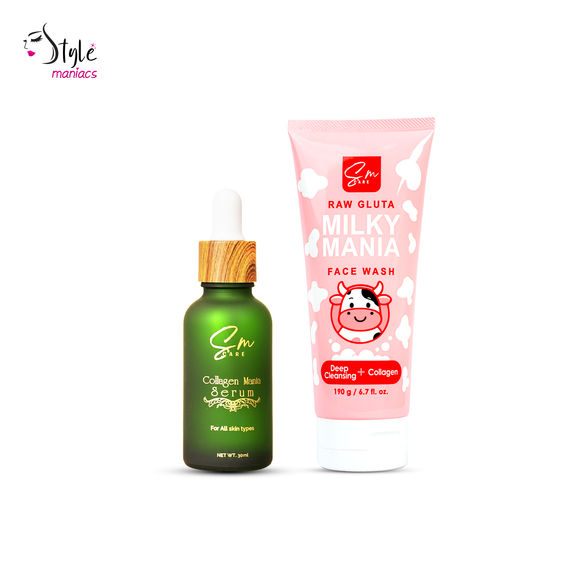 SM Raw Gluta Milky Mania Face Wash & SM Serum