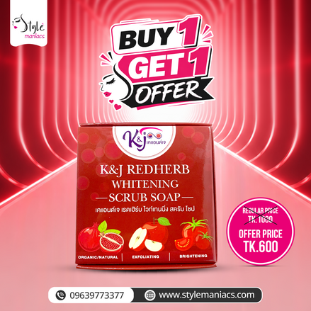 K&J Redherb Whitening Scrub Soap